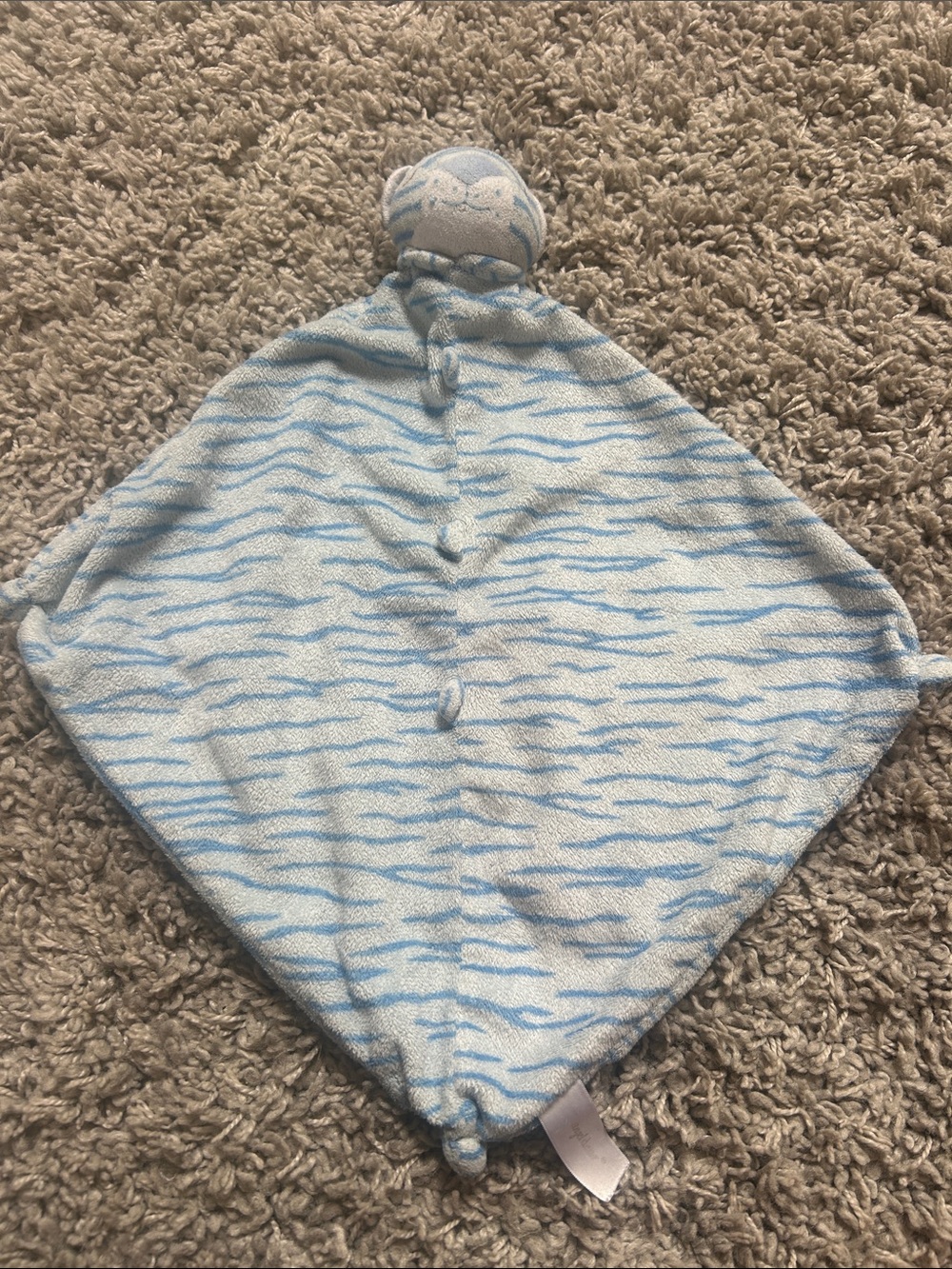 Angel Dead Blue Striped Tiger Baby Lovey Comforter
